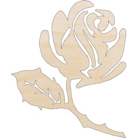 Flower Rose - Laser Cut Out Unfinished Wood Craft Shape FLR95 9" / 1/4" thick