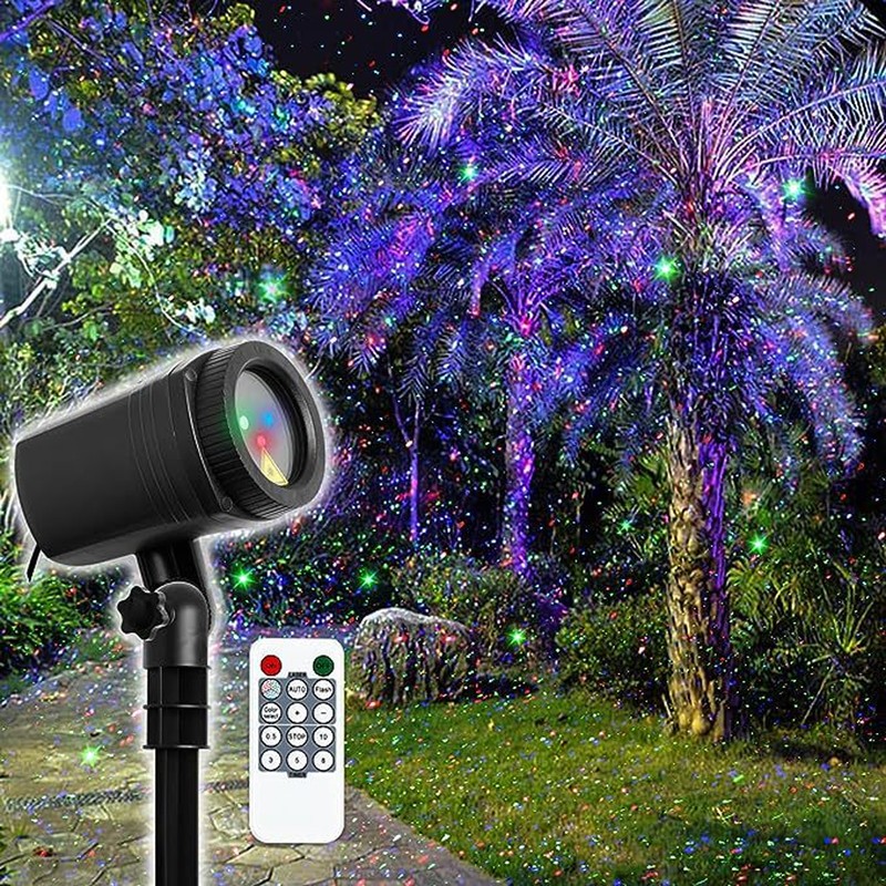 Garden Laser Light Projector Remote Control Waterproof Moving RBG Laser