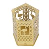 Metal Assembled Pen Holder Gold Hollow Pattern Flamingo Surfaces Plating