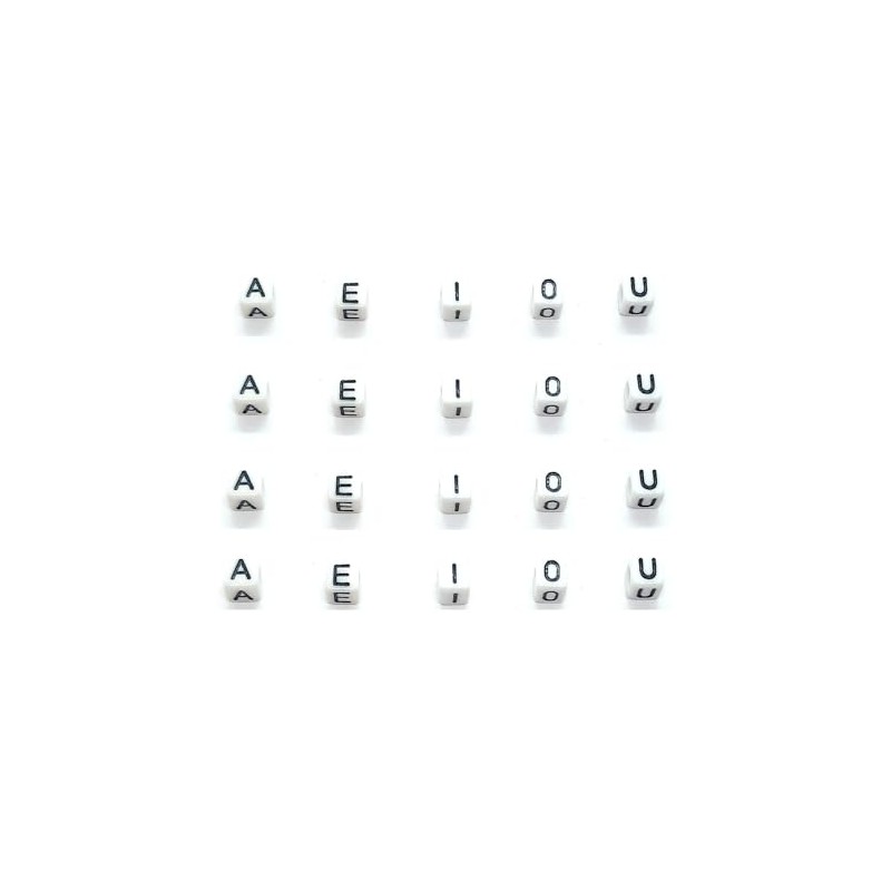 taffbeads 50pcs 6mm Cube White A-Z Single Letters Acrylic Alphabet