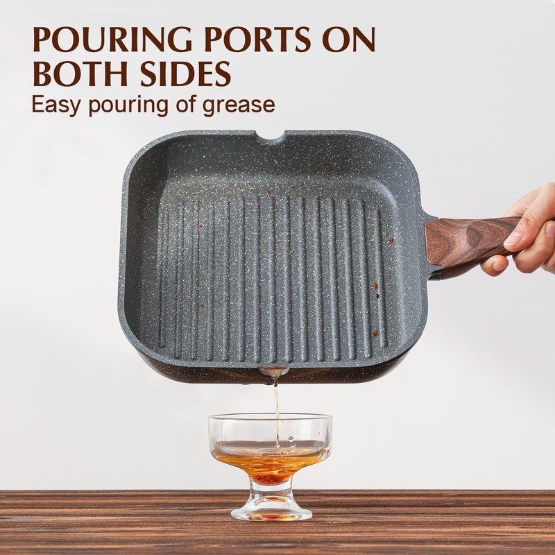 SENSARTE Nonstick Grill Pan for Stove Tops, Versatile Griddle with