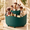 360° Rotating Makeup Organizer for Vanity – Green 5-Compartment Cosmetic