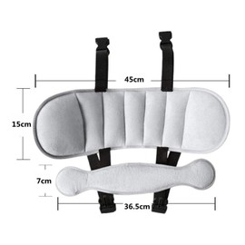 LATRAT Child Car Seat Head Support Strap, Adjustable Headrest Child Seat, Comfortable Neck Pillow, Head Mount, Pillow Holder, Grey