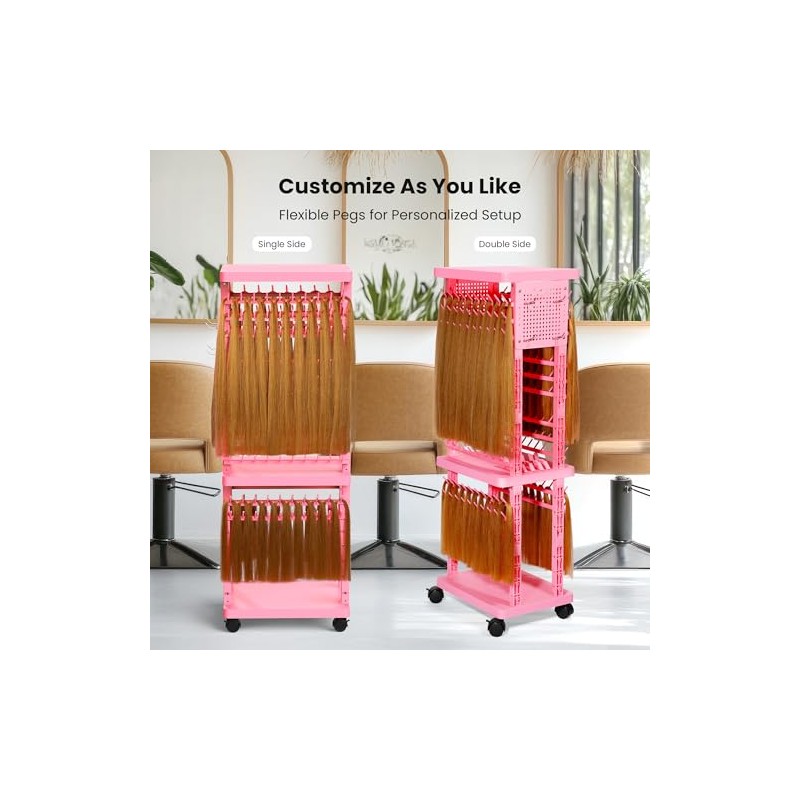 Braiding Rack with Tools, 2-Sided Hair Rack Braid Stand with