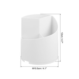 sourcing map Makeup Brush Holder, 360 Rotating Makeup Brushes Organizer, Cosmetic Storage Case for Vanity Desktop Bathroom, Cream