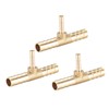 sourcing map Tee Brass Barb Fitting Reducer 3 Way, Fit