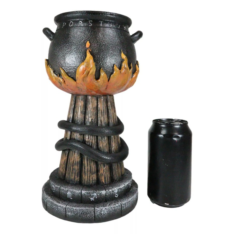 Wicca Triple Moon Witch Cauldron With Snake And Sacred Geometry