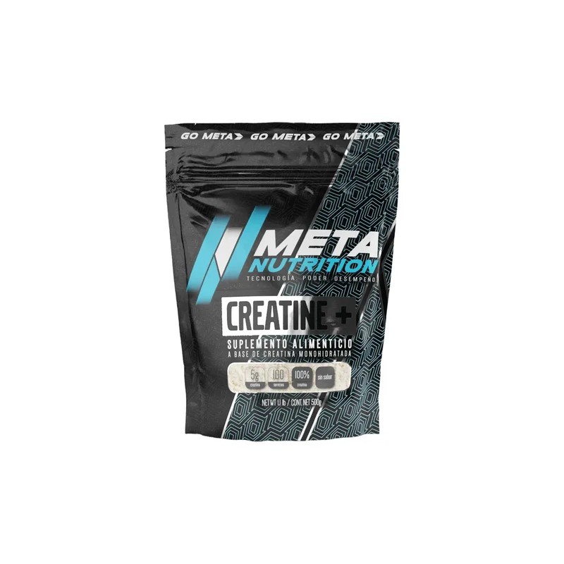 Creatina Monohidratada 500 Meta Nutrition 100 Porciones Polvo Alta Pureza