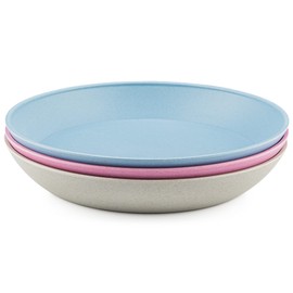 Bamboo Plates - Set of 3-7 Inch Bamboo Kids Plates and Baby Plates - Bamboo Dinnerware for Children - BPA Free Dishwasher Safe Kids Dishes - Stackable Reusable Small Bamboo Toddler Plates