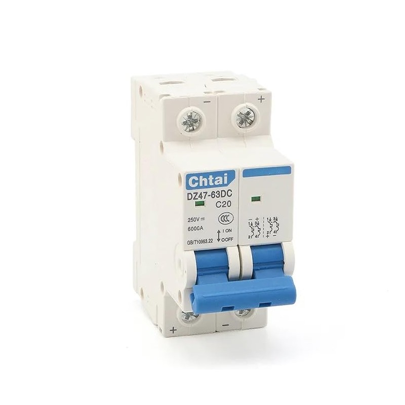 PRACTINET Pastilla Interruptor Termomagnético 25Amper 2p CD Solar - Mini