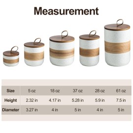 Miamolo Coffee Container Jar with Lid, Ceramic Kitchen Food Storage Jars for Spice Sugar Cookie, Stackable Decorative Jars for Coffee Bar, White & 28oz