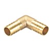 sourcing map 14 mm Barbed Brass Hose 90° Angled Pipe