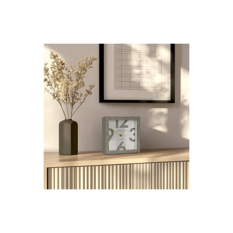 Thomas Kent Nordic Green Square Mantel Clock - Quartz Movement