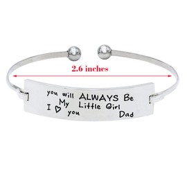 Melix Home Daughter Gifts from Dad You'll Always Be My Little Girl Bangle Daughter Birthday Present