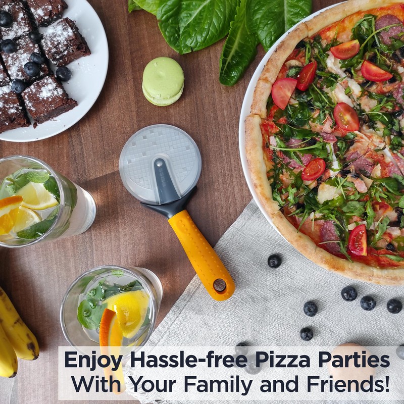 Deiss Pro Heavy Duty Pizza Cutter with Wheel Slicer -