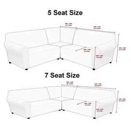 RTEY Corner Sofa Cover, Soft Thick Stretch L-shape Sectional Couch Protector Cover, Machine Washable, for Home Cafe Club Restaurant,5 Seater