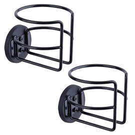 Magnetic Cup Holder with 2 Screws Mount, Full Covered Bus Tractor Cup Holder, Magnet Cup Holder for Bottle Drink, Black Pack of 2
