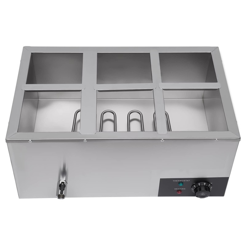 SHZICMY Commercial Food Warmer, Stainless Steel Bain Marie Buffet Countertop