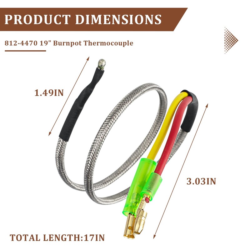 BKIFU 812-4470 Pellet Stove Thermocouple 14" for Quadrafire Castile, Contour,