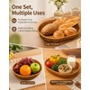 Woven Bread Basket, 3 Pack Wicker Fruit Baskets Rattan Bread