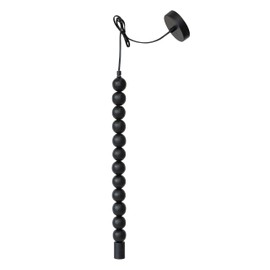 Bloomingville Mango Wood Bead Drop Pendant Lamp, Black