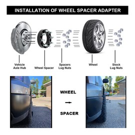 VLAOSCHI Black Forged 8x170 to 8x6.5 Wheel Adapters 2 Inch with 14x1.5 Studs Compatible with Ford 8 Lug for 2003-2005 Excursion | 1999-2022 F250 F350 Super Duty (Only with 14x1.5 Lugs) - Pack of 2