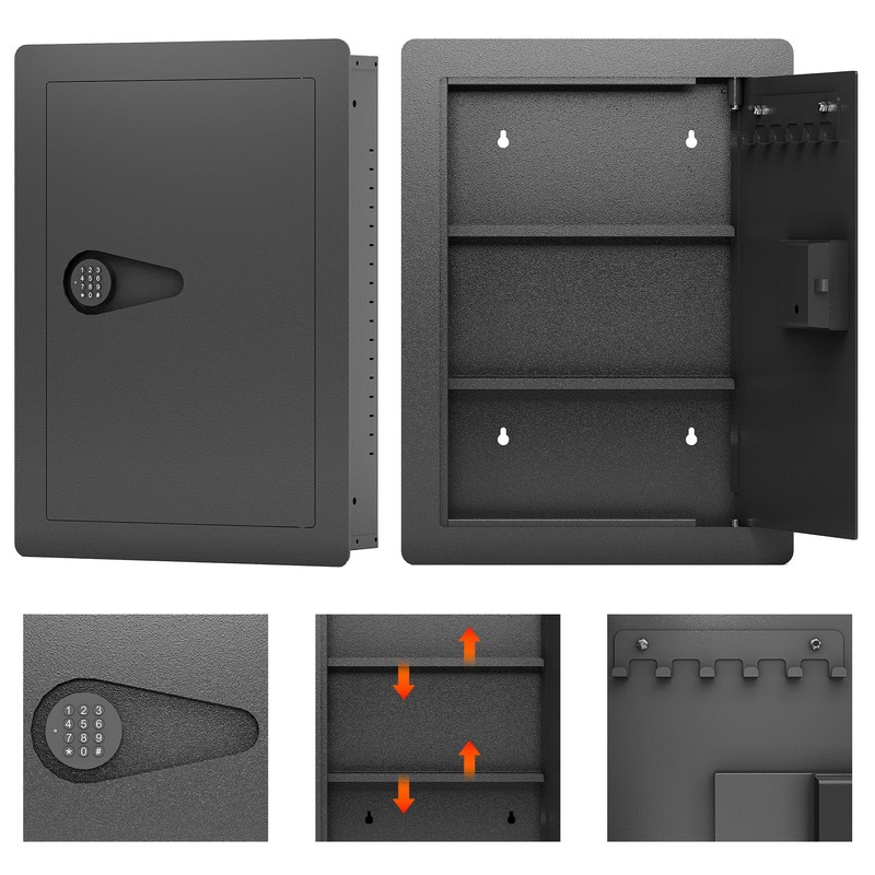 RockRain Wall Safe Between Studs: Heavy Duty Steel Hidden Safe