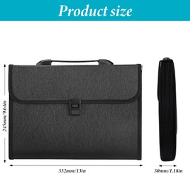 A4 Document Folder with 13 Compartments - Expandable Folder with Buckle, Large Capacity, Portable Sorting Folder with Labels, Ideal for Office, School and Home