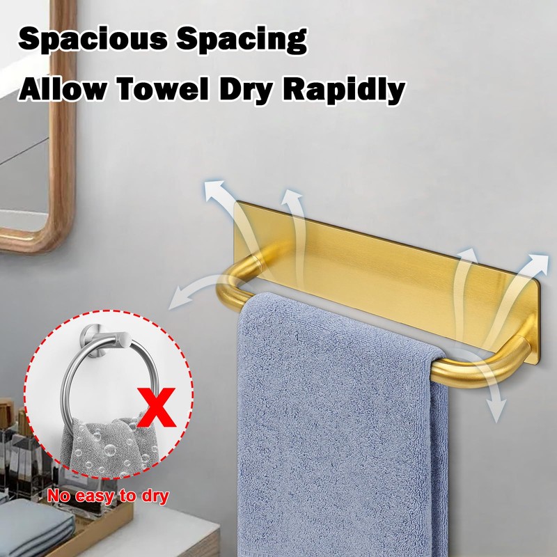 Livabber Self Adhesive Hand Towel Holder- 304 Stainless Steel Hand