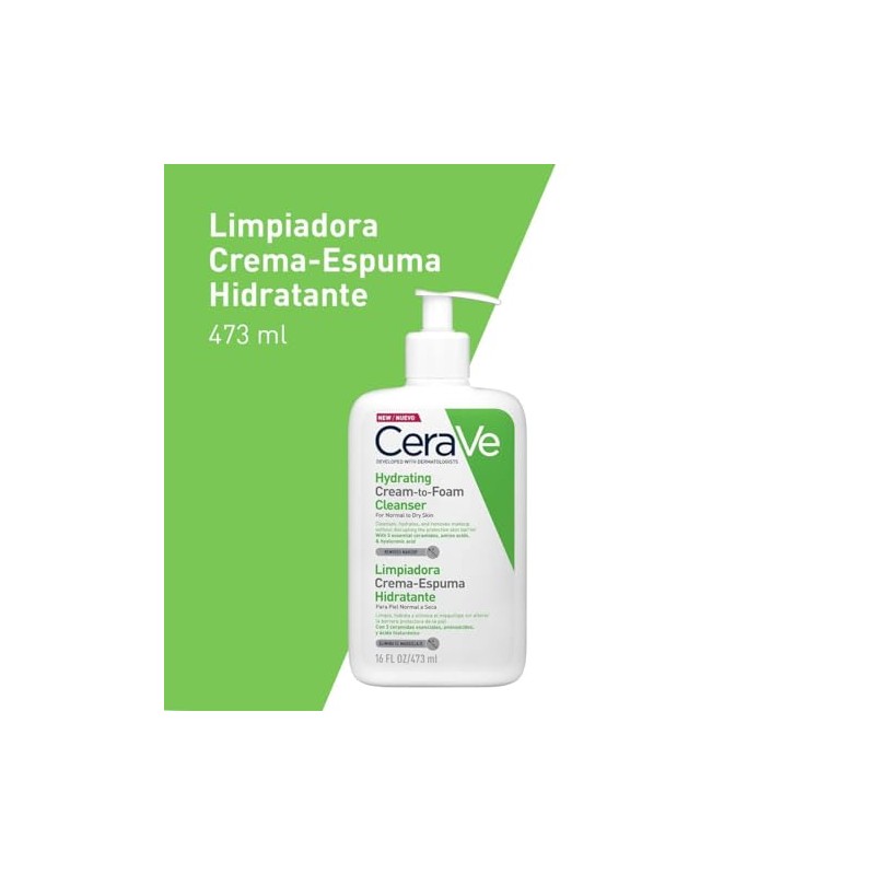 Cerave Limpiadora Crema Espuma Hidratante Limpiador Piel Normal Seca 473ml