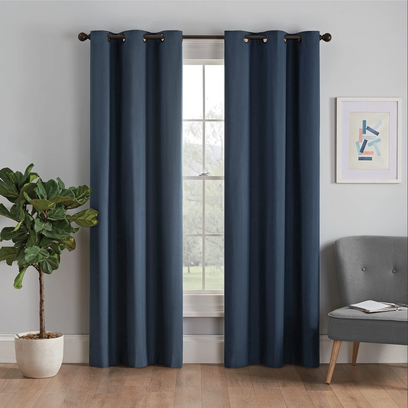ECLIPSE Microfiber Total Privacy Blackout Thermal Grommet Window Curtain for