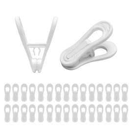 YeHeng 30 Pack Hanger Clips, 2.6 Inch Plastic Clothes Pins, Heavy Duty Hanger Clips for Skirts, Pants, for Baby Clothes Hangers, White