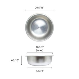 Thunder Group Aluminum Basin, 20-Inch Diameter by 6-Inch Height, Silver