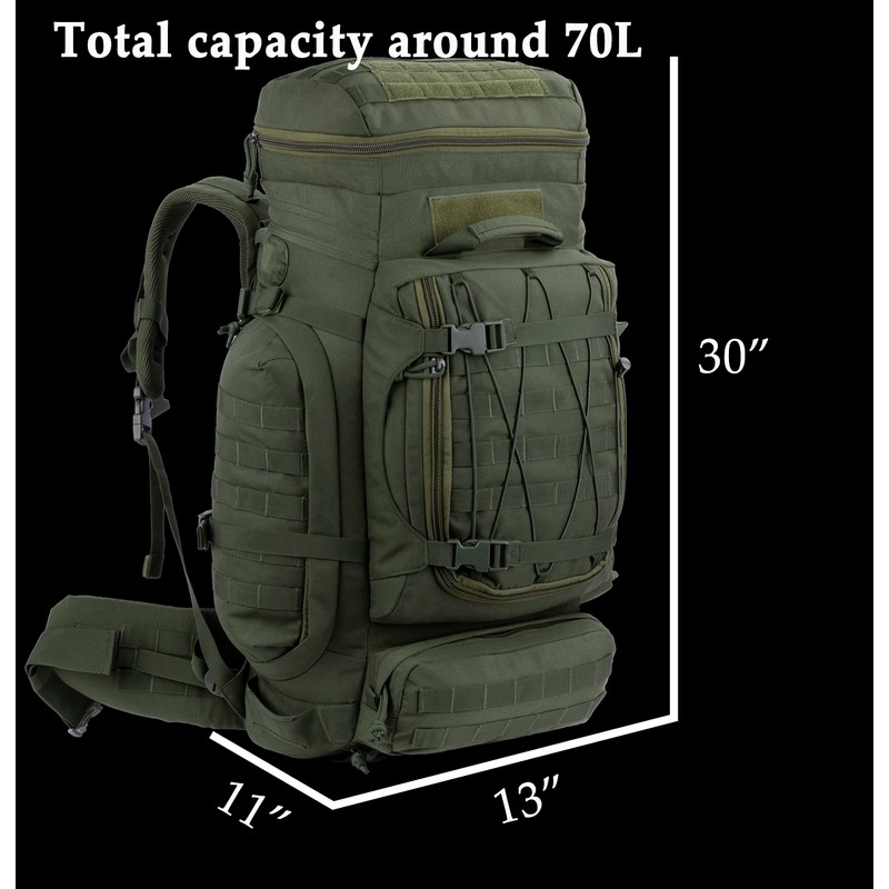 XMILPAX Large Internal Frame Backpack Tactical MOLLE Pack for Camping