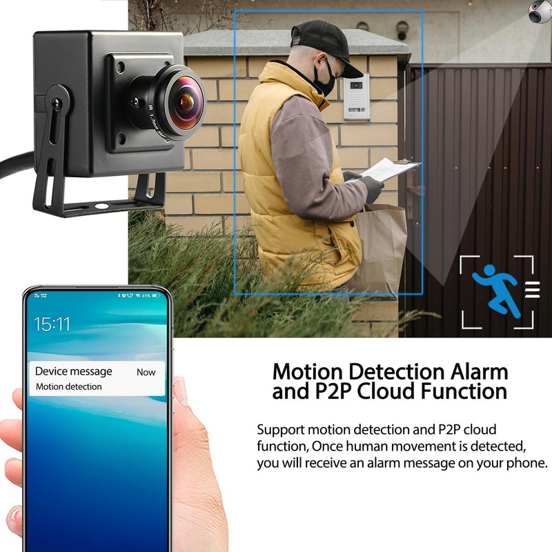REVODATA Ultra HD 8MP Mini POE IP Camera,4K Small Indoor