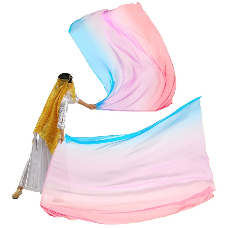 MUNAFIE Worship Flags 2 Pieces Praise Dance Flags Rectangle Colourful