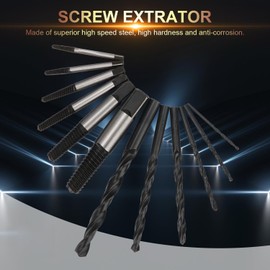 Rongon Screw Extractor Set, 12 Pcs High-Speed Steel Drill Bits, Screw Extractors Kit, Easy Out Broken Bolt Remover Reverse, Screws&Studs Removal Tool