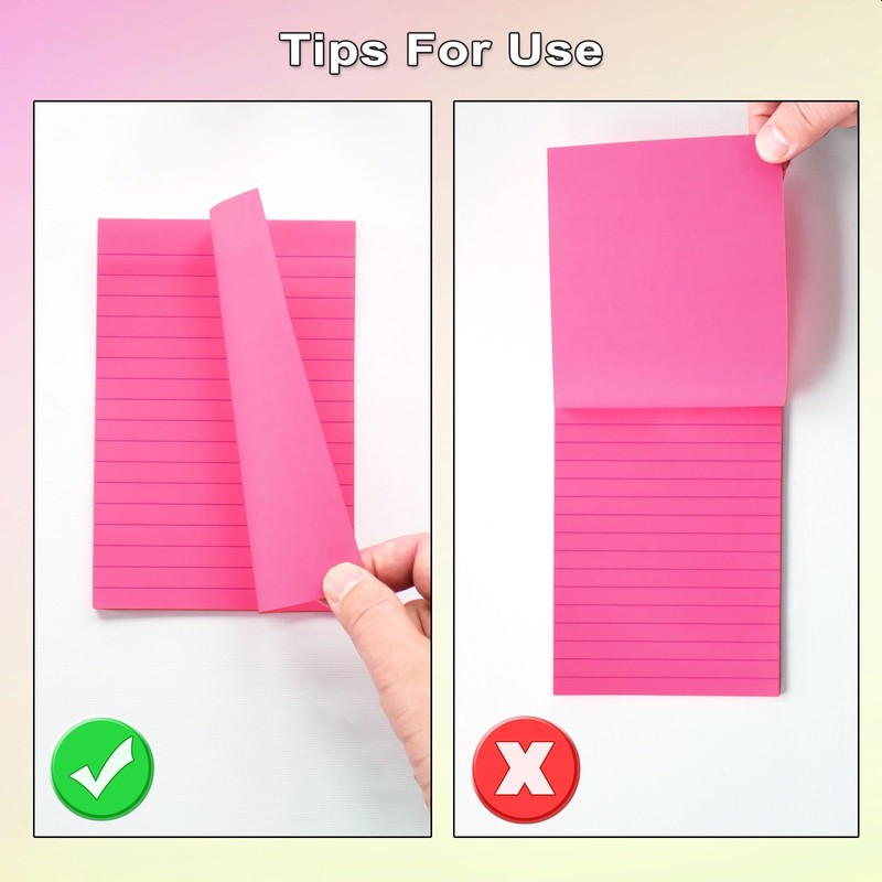 9 Pack Lined Sticky Notes 4x6 in Post Sticky Notes