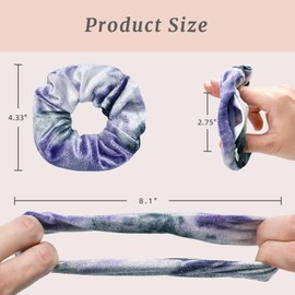 Mirlern Velvet Scrunchies with Zippers Pocket, 8 Pcs Velvet Soft Hair Ties, Hidden Pocket Hair Scrunchies Accessories for Women Girls, Ponytail Holder Secret Compartment Items (Blue & Purple)