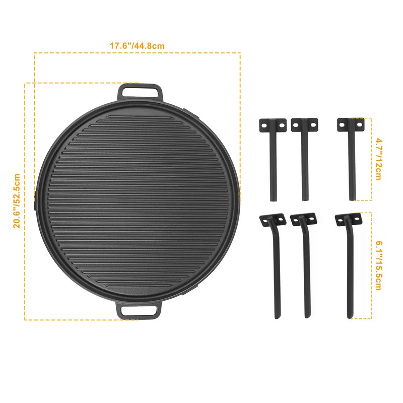 Onlyfire Chef Cast Iron Griddle, Grill Cookware for Solo Stove