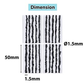 PAX 20pcs Tubeless Bike 1.5mmΦ x 50mm Tire Plugs, Super Sticky Tire Plugs Refill Pack for Tubeless Bicycle Repair Kits, Seal Strips Strings