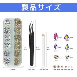 MAEXUS 1000 Pcs Character Glitter Rhinestone Nail Parts Stone Decoration Parts Nail Studs Nail Parts Crystal Nail Design Supplies DIY Craft Accessories Gorgeous Colors