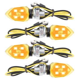 Rierousy Pack of 4 12 V LED indicators motorcycle e tested with universal and waterproof suitable for motorcycles, off-road motorcycles, four-wheel motorcycles, cruisers etc