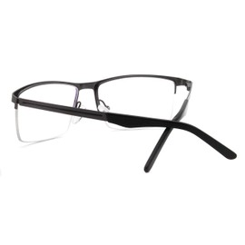 Global Glasses Men's Frame Glasses Blocking Blue Light Gaming Computer Glasses Blue Light Filter Glasses Half Rim, gray