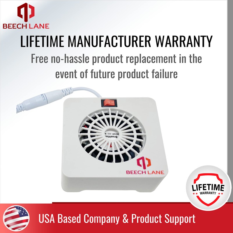 Beech Lane 12V RV Fridge Fan, Wired Connection Provides Constant