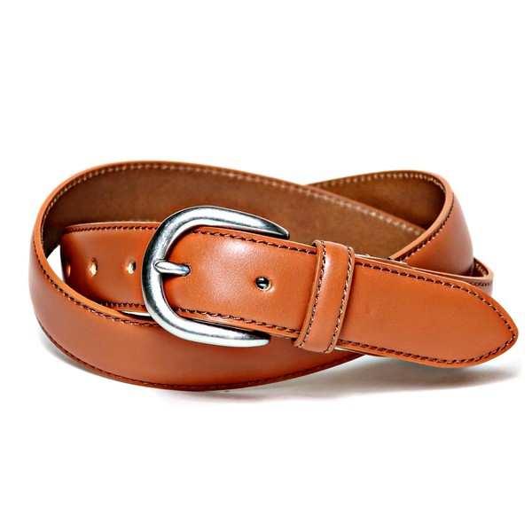 Keith Men's Belt, Bridle Leather, Genuine Leather, Camel Brown, Business,