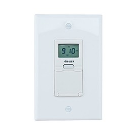 Reliance Controls Corporation WE7000W Digital 7-Day In-Wall Timer with Back Up Battery, White