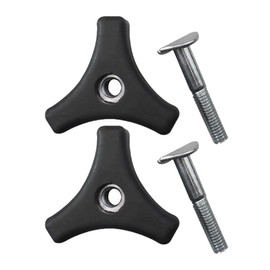 MIRKUZI Grab Handles for Lawnmower 2 Pieces Lawn Mower Handle Knob Nut Bolt, Triangle Handle Mounting Screw Kit, Black