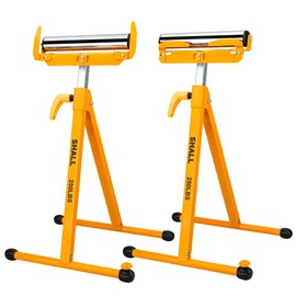 SHALL 2-Pack Folding Roller Stand - Heavy Duty 250 LBS Load Capacity - 27.8-43'' Adjustable Height Roller Stands for Table Saw Miter Saw Outfeed Woodworking