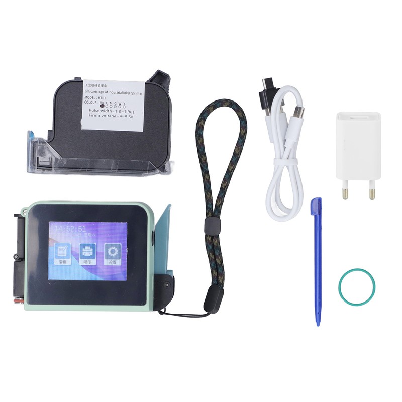 Inkjet Printer with Ink Cartridge LED Touch Screen Handheld Inkjet